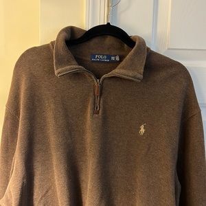 Ralph Lauren polo brown quarter zip. Size XXL